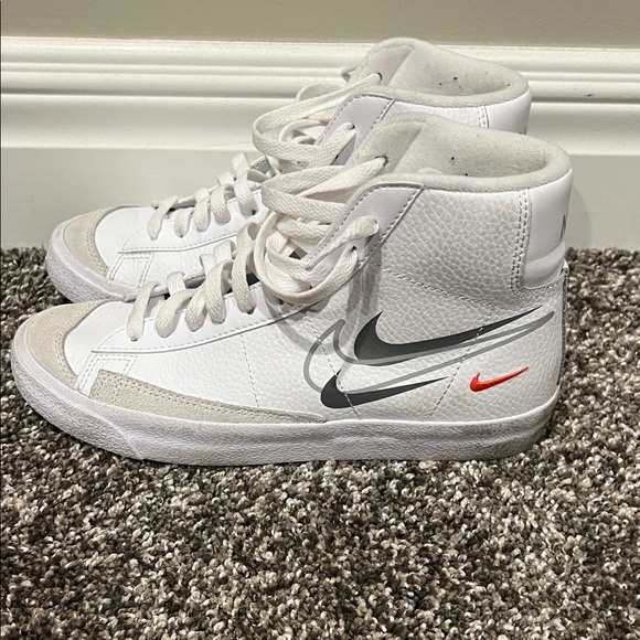 Nike Shoes - Nike White and Gray High-Top Sneakers